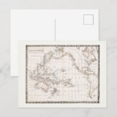 19世紀の太平洋の古地図 ポストカード (正面/裏面)
