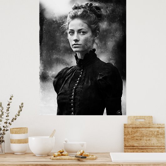 19世紀の学校marm B&W写真 ポスター (キッチン)