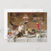19世紀の宴会で子猫 ポストカード (正面/裏面)