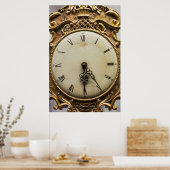 19世紀の時計の顔,ドイツ ポスター (キッチン)