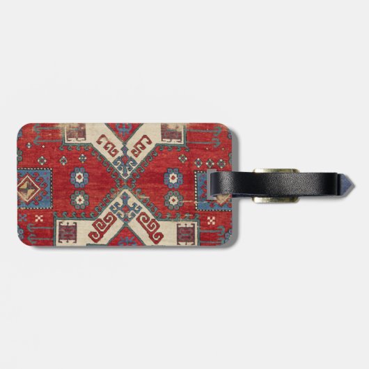 19世紀の本物の火の赤装飾モチーフ ラゲッジタグ (裏面横)