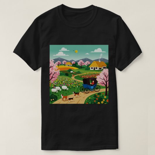 19世紀の村 Tシャツ (デザイン正面)