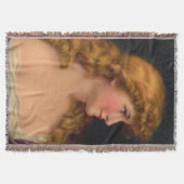 19世紀の美しい女性プリント スローブランケット (正面)