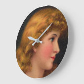 19世紀の美しい女性 ラージ壁時計 (傾斜)
