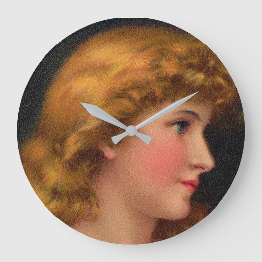 19世紀の美しい女性 ラージ壁時計 (正面)