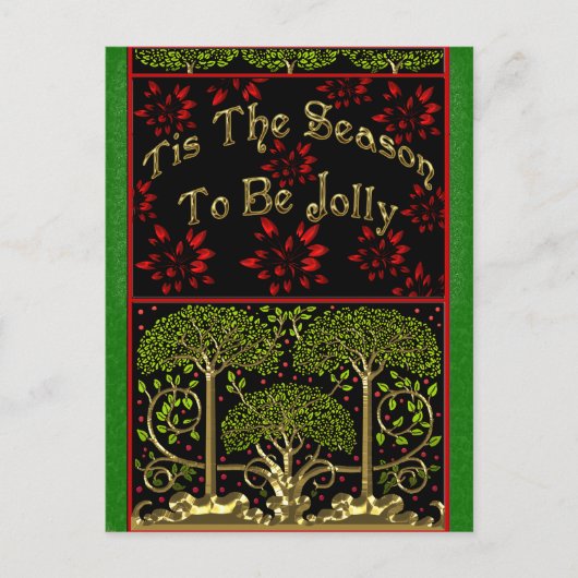 19世紀の芸術と工芸品のクリスマスインスパイア シーズンポストカード (正面)