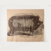 19世紀の豚のプリント バークシャー雌豚 No.1 タペストリー (正面(横))