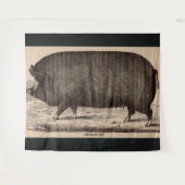 19世紀の豚のプリント バークシャー雌豚No.2 タペストリー (正面(横))