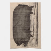 19世紀の豚プリントバークシャーno. 2 キッチンタオル (縦)