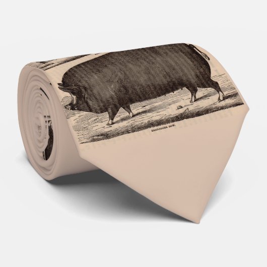 19世紀の豚プリントバークシャーno. 2 ネクタイ (ロール)