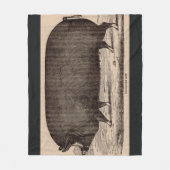 19世紀の豚プリントバークシャーno. 2 フリースブランケット (正面)