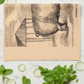 19世紀の豚プリント「良い肉のブリーダー」 キッチンタオル (折り畳み)