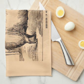 19世紀の豚プリント「良い肉のブリーダー」 キッチンタオル (四つ折り)