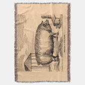 19世紀の豚プリント「良い肉のブリーダー」 スローブランケット (正面縦)