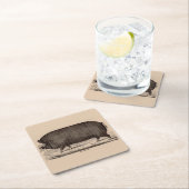 19世紀の農場アニマルプリントバークシャー第2位 スクエアペーパーコースター (インサイチュ)