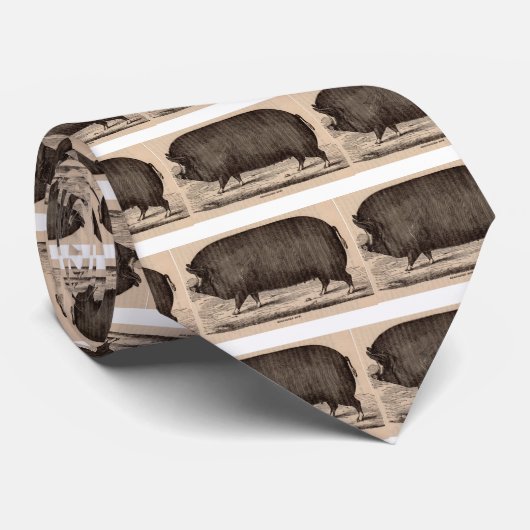 19世紀の農場アニマルプリントバークシャー第2位 ネクタイ (ロール)