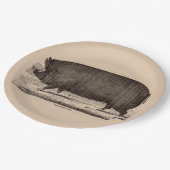 19世紀の農場アニマルプリントバークシャー第2位 ペーパープレート (アングル)