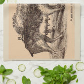 19世紀の農場アニマルプリント豚 キッチンタオル (折り畳み)