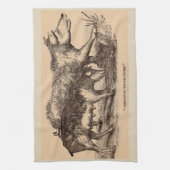 19世紀の農場アニマルプリント豚 キッチンタオル (縦)