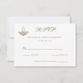 19世紀の金色のマリア十字架の結婚式 出欠カード (正面)