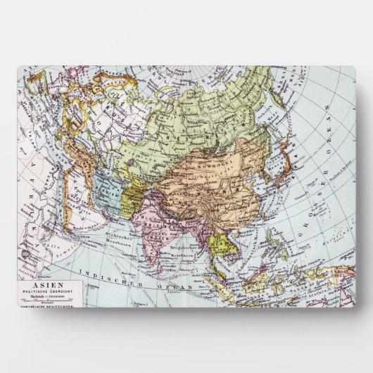 19世紀アジアの地図 フォトプラーク (正面)