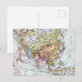 19世紀アジアの地図 ポストカード (正面/裏面)