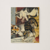 19世紀アメリカのネコと子猫 ジグソーパズル (縦)