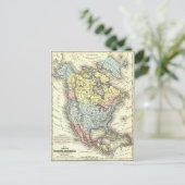 19世紀アンティーク北アメリカの地図 ポストカード (スタンド正面)