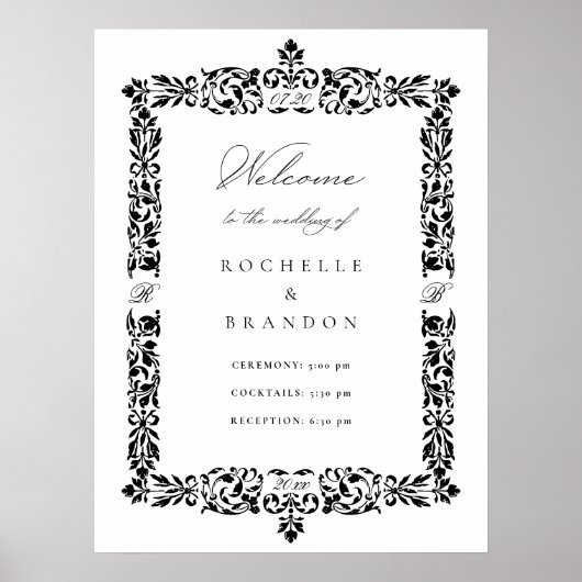 19世紀アンティーク華美縁どの結婚歓迎 ポスター (正面)