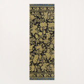 19世紀インディアンヴィンテージラグ金ゴールドオンブラック ヨガマット (裏面)