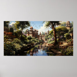 19世紀インディアン快楽園油画 ポスター