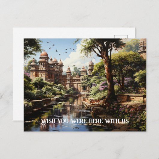 19世紀インディアン快楽園油画 ポストカード (正面/裏面)