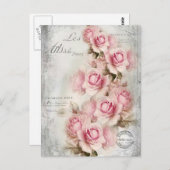 19世紀バラ葉書 ポストカード (正面/裏面)