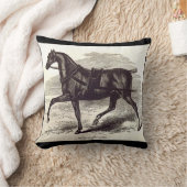 19世紀プリントアンイングリッシュロードスター馬 クッション (ブランケット)