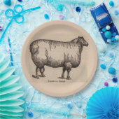 19世紀プリントコッツウォルド羊 ペーパープレート (パーティー)