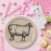 19世紀プリントコッツウォルド羊 ペーパープレート (パーティー)