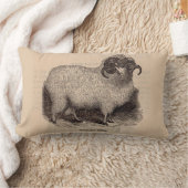 19世紀プリントハイランド羊 ランバークッション (ブランケット)