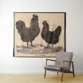 19世紀プリントプリマス・ロック・ヘンアンドルースター タペストリー (インサイチュ(横))