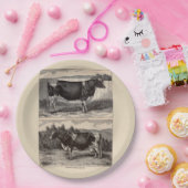 19世紀プリントホルスタイン・ブル・ハイファー ペーパープレート (パーティー)