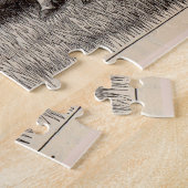 19世紀プリントホルスタインheifer ジグソーパズル (側面)