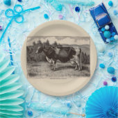 19世紀プリントホルスタインheifer ペーパープレート (パーティー)