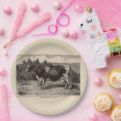 19世紀プリントホルスタインheifer ペーパープレート (パーティー)