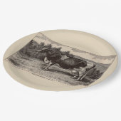 19世紀プリントホルスタインheifer ペーパープレート (アングル)