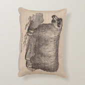 19世紀プリント憧れのコッツウォルド羊 アクセントクッション (裏面(縦))