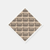 19世紀プリント憧れのコッツウォルド羊 スタンダードカクテルナプキン (角)