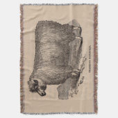 19世紀プリント憧れのコッツウォルド羊 スローブランケット (正面縦)