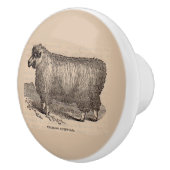 19世紀プリント憧れのコッツウォルド羊 セラミックノブ (右)