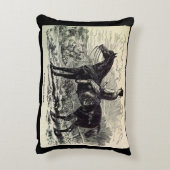 19世紀プリントAライト狩り馬 アクセントクッション (裏面(縦))