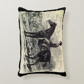 19世紀プリントAライト狩り馬 アクセントクッション (正面(垂直))