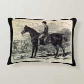 19世紀プリントAライト狩り馬 アクセントクッション (裏面)